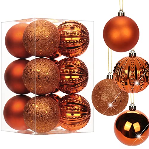 8CM Weihnachtsdeko Weihnachtskugeln, 12 Stücke Bruchsiche Christbaumkugeln Ornamente Weihnachtsbaumschmuck für Weihnachtsbaum Christbaumkugeln Weihnachtsdekoration Kugeln von Briful