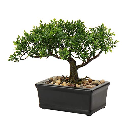 Bonsai-Baum, gefälschte Pflanzen, Keramik, Topfbaum, künstliche japanische Zeder, Bonsai-Baumdekoration für Zuhause, Schreibtisch, Büro, Badezimmer, Küche, Bauernhaus, innen/draußen (Bonsai-Baum #02) von Briful