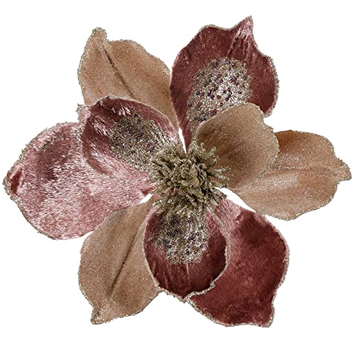 Briful 3 Stücke Weihnachtsstern Christbaumschmuck Magnolie Kunstblumen mit Glitzern Poinsettia Kunstzweig Weihnachtliche Dekoration Weihnachtsbaum Neujahr Ornamente von Briful