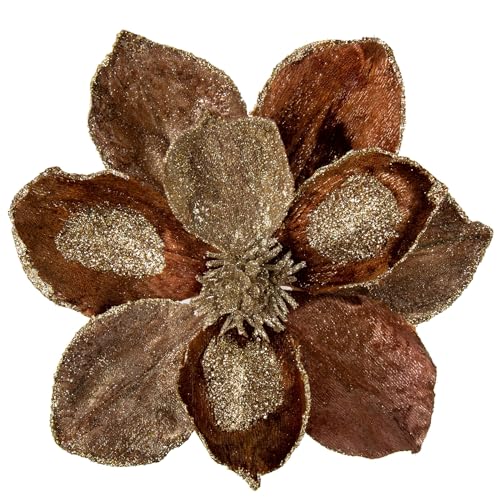 Briful 3 Stücke Weihnachtsstern Christbaumschmuck Magnolie Kunstblumen mit Glitzern Poinsettia Kunstzweig Weihnachtliche Dekoration Weihnachtsbaum Neujahr Ornamente von Briful