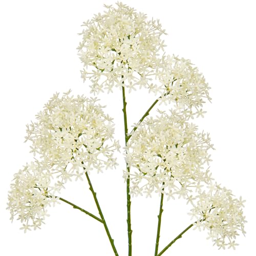 Briful 70CM 3er Set Kunstblumen Wie Echt Künstliche Kronenblumen Calotropis Gigantea Schleierkraut Weiße Kunstblumen Dekorative Gypsophila für Hochzeit Party Frühling Dekoration von Briful