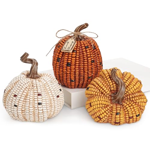 Briful Dekoratives Mais-Kürbis-Set für den Herbst, Harz, Ernte-Kürbisse, künstliche Mais-Kürbisse für Thanksgiving, Tischdekoration, Herbst, abgestuftes Tablett, Innen- und Außenbereich Briful Dekoratives Mais-Kürbis-Set für den Herbst, Harz, Ernte-Kürbisse, künstliche Mais-Kürbisse für Thanksgiving, Tischdekoration, Herbst, abgestuftes Tablett, Innen- und Außenbereich von Briful