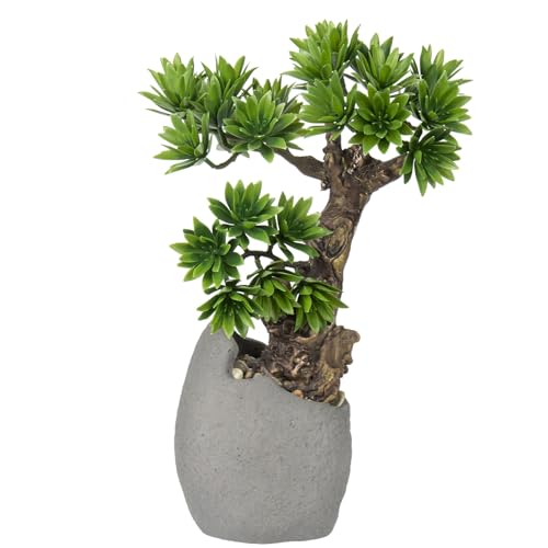 Briful Kunstbonsai Naturgetreue Kunstpflanze Wie Echt Künstliche Bonsaibaum mit Zementtopf für Bad Büro Fensterbank Dekoration, Höhe 35cm Briful Kunstbonsai Naturgetreue Kunstpflanze Wie Echt Künstliche Bonsaibaum mit Zementtopf für Bad Büro Fensterbank Dekoration, Höhe 35cm von Briful