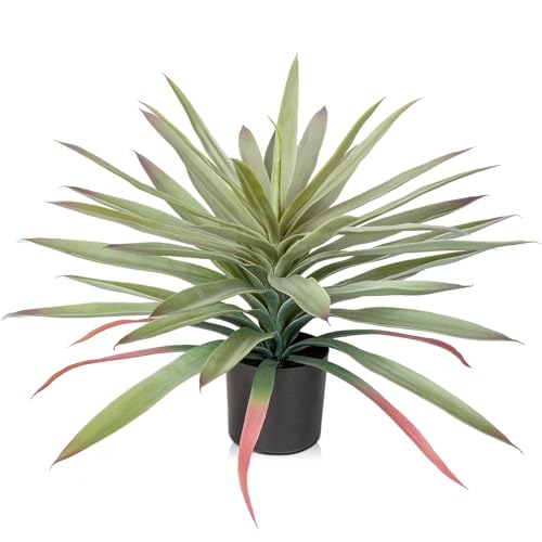 Briful Kunstpflanze Groß Künstliche Agave Pflanze im Topf Zimmerpflanze Dekopflanze, Höhe 44cm von Briful