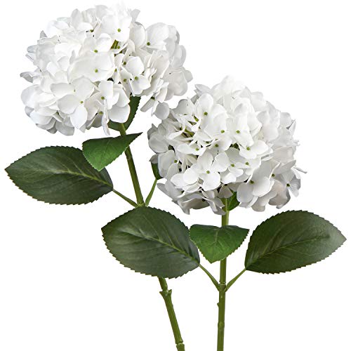 Künstliche Hortensie Blumen Real-Touch Kunstblumen Wie Echt Hydrangea Kunstzweige Blumengesteck für Bürotischen, Hotels, Rezeptionen, Wartezimmer, Esstische, Cafes Dekoration, 2 Stück von Briful