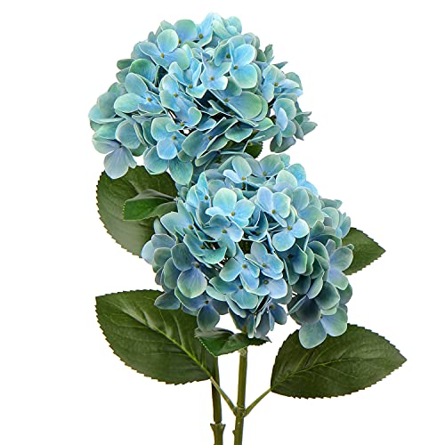 Künstliche Hortensie Blumen Real-Touch Kunstblumen Wie Echt Hydrangea Kunstzweige Blumengesteck für Bürotischen, Hotels, Rezeptionen, Wartezimmer, Esstische, Cafes Dekoration, 2 Stück von Briful