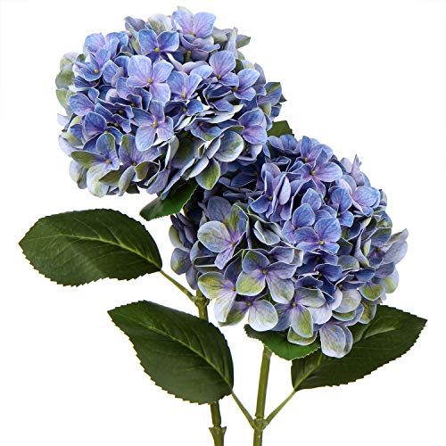 Künstliche Hortensie Blumen Real-Touch Kunstblumen Wie Echt Hydrangea Kunstzweige Blumengesteck für Bürotischen, Hotels, Rezeptionen, Wartezimmer, Esstische, Cafes Dekoration, 2 Stück von Briful