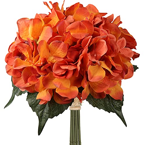 Kunstblume Hortensien Künstliche Blumen Seiden-Blumen 9 Köpfe Blumenstrauss Hortensien Bouquet für Hochzeit Home Party Tisch Küche Büro Deko von Briful