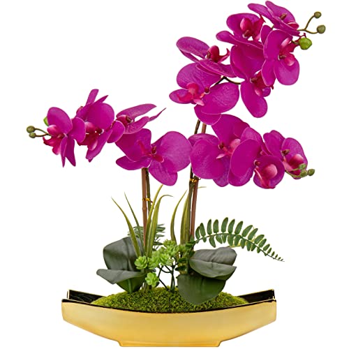 Kunstblumen wie Echt Orchideen Künstliche Blumen im Topf Phalaenopsis Kunstorchidee Bonsai Deko Frühling für Badezimmer Wohnzimmer Tischdeko, Höhe 38CM von Briful