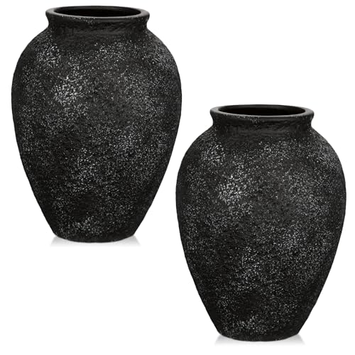 Rustikale Keramikvase – Kleine Deko-Vase 17 cm mit Struktur für Trockenblumen & Pampasgras – Boho & Modern – Beige 2er Set Erhältlich von Briful