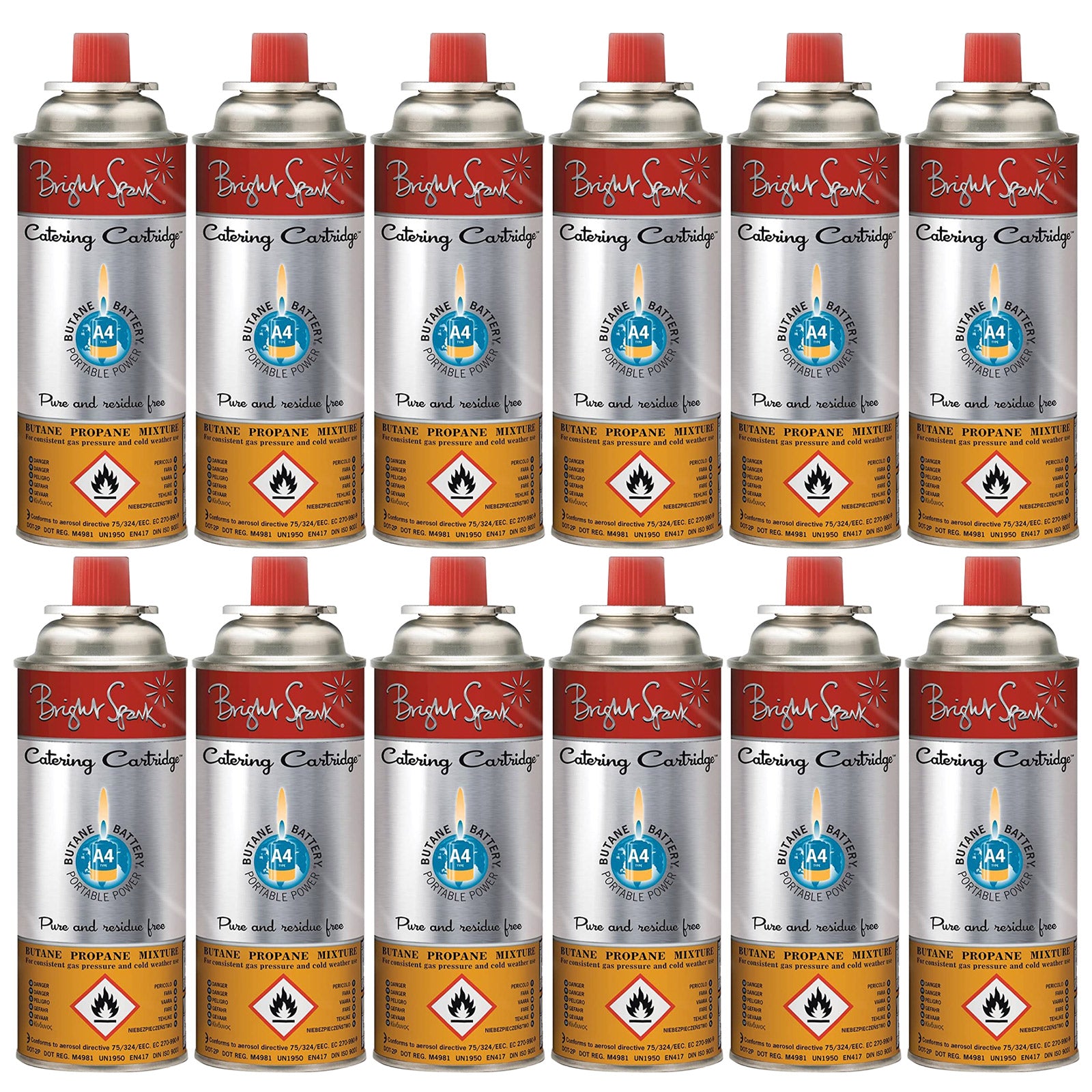 12 x BRIGHT SPARK Ventil Gas Kartusche Camping Kocher Brenner Butan/Propan 220 g 12 x BRIGHT SPARK Ventil Gas Kartusche Camping Kocher Brenner Butan/Propan 220 g von Bright Spark