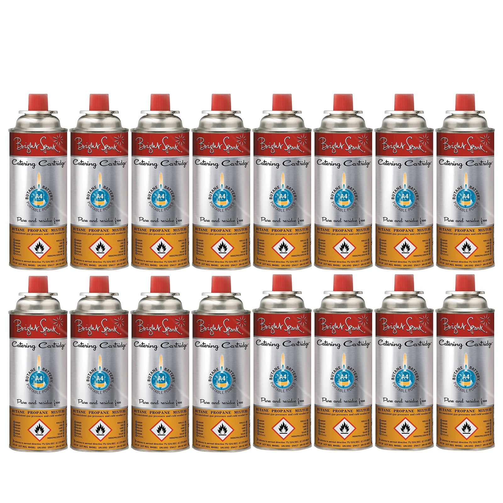 16 x BRIGHT SPARK Ventil Gas Kartusche Camping Kocher Brenner Butan/Propan 220 g 16 x BRIGHT SPARK Ventil Gas Kartusche Camping Kocher Brenner Butan/Propan 220 g von Bright Spark