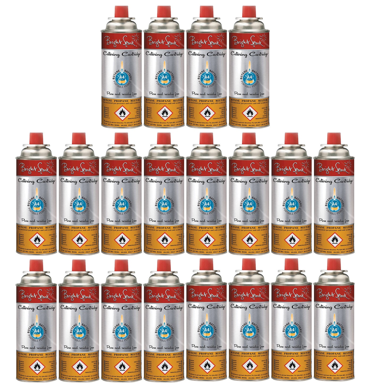 20 x BRIGHT SPARK Ventil Gas Kartusche Camping Kocher Brenner Butan/Propan 220 g 20 x BRIGHT SPARK Ventil Gas Kartusche Camping Kocher Brenner Butan/Propan 220 g von Bright Spark