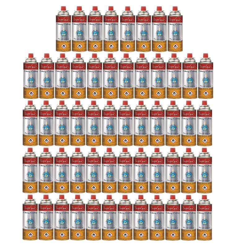56 x BRIGHT SPARK Ventil Gas Kartusche Camping Kocher Brenner Butan/Propan 220 g von Bright Spark