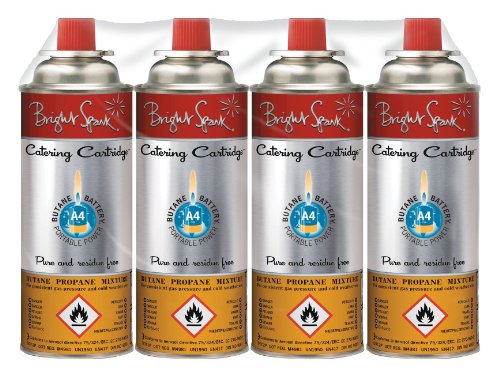 Bright Spark BS3656 Catering-Gaskartuschen 220 g, 4-er Set, Mehrfarbig von KitchenCentre