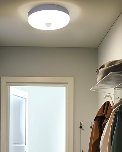 BrightArk LED Deckenleuchte mit Bewegungsmelder,15W Rund LED Lampe mit Bewegungssensor Innen Panel Decke Sensorleuchte Naturweiß 4000K,IP56 Spot Deckenlampe Wandleuchte für Flur Treppe Veranda Balkon von BrightArk
