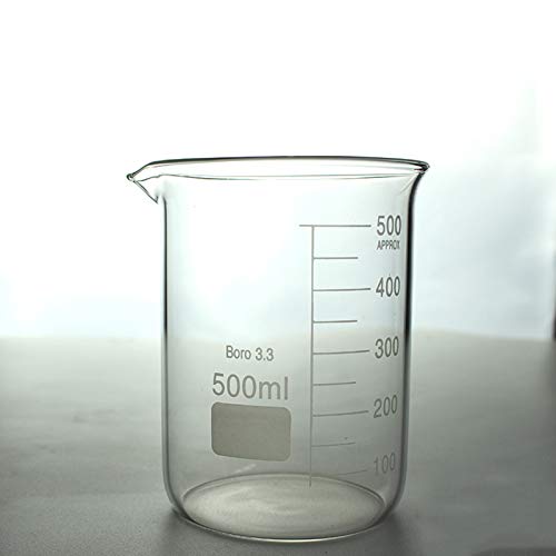 BrightFootBook Abgestufter Glasbeche,Becherglas niedrige Form,Hohe Temperaturbeständigkeit,Für Labor-,Wissenschaftliche Experimente,150Ml/250Ml,500ml von BrightFootBook