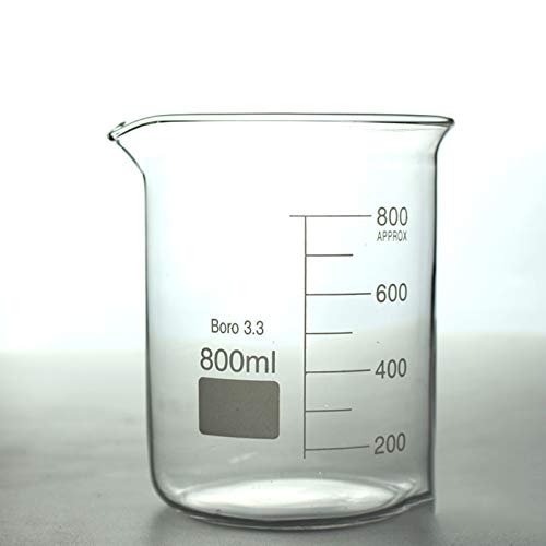 BrightFootBook Abgestufter Glasbeche,Becherglas niedrige Form,Hohe Temperaturbeständigkeit,Für Labor-,Wissenschaftliche Experimente,150Ml/250Ml,800ml von BrightFootBook