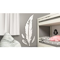 Feder-Wand-Dekor, Hölzernes Benutzerdefiniertes Wachstums-Diagramm Für Mädchen, Über Dem Bett Boho-Kinderzimmer-Mädchen-Dekor, Erstes von BrightGiftUS