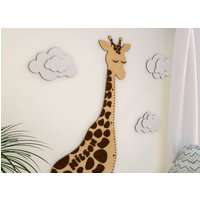 Giraffe Holz-Wachstumskarte, Safari Kinderzimmer Deko, Kinder-Holz-Höhentabelle, Spielzimmer Wanddeko, Geschenk Für Kinder von BrightGiftUS