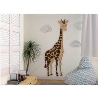 Kinder-Höhentabelle, Giraffe Kinderzimmer Dekor, Holz-Wachstumskarte, Safari-Zimmer-Dekor, Weihnachtsgeschenk von BrightGiftUS