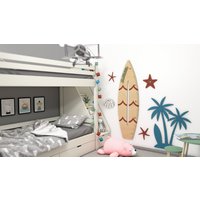 Kinder-Höhentabelle, Holz-Wand-Wachstumskarte, Surfbrett-Wachstumskarte, Surfbrett Hawaii Wanddeko, Geschenke Für Kinder von BrightGiftUS