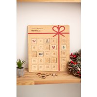 Personalisierter Adventskalender, 25 Tage Weihnachten, Adventskalender Aus Holz, Weihnachts Countdown von BrightGiftUS