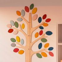 stammbaum-Wachstumsdiagramm, Baby-Wand-Holz-Wachstumsdiagramm, Baum-Wand-Dekor, Kinder-Höhe-Diagramm, Erstes Geburtstagsgeschenk von BrightGiftUS