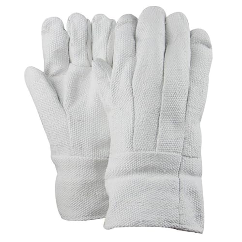 BrightGlow Asbest-Handschuhe Arbeitshandschuhe Hitzebeständige Handschuhe 300-500 °C Hitzefeste Handschuhe Montage Schutzhandschuhe Sicherheitshandschuhe Montagehandschuhe Verbrühungsschutz 2# 30cm von BrightGlow