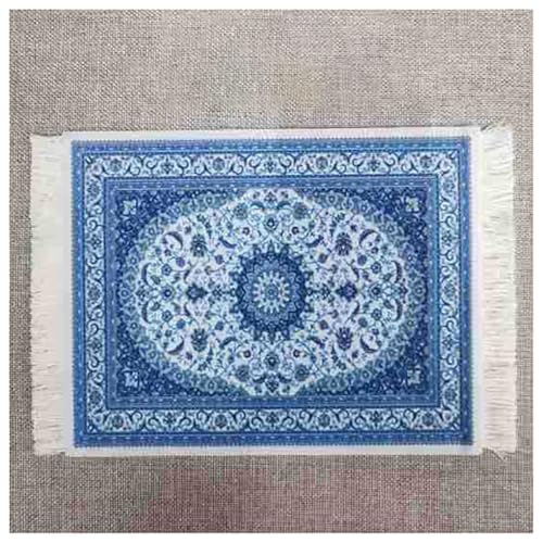 BrightGlow Teppich Mauspad 18x23cm Mini Teppich Mauspads Orientteppich Klein Rechteck Mauspad mit Quaste Boho Untersetzer Gaming Schreibtischunterlage für Desktop Pc Laptop 13#bunt von BrightGlow
