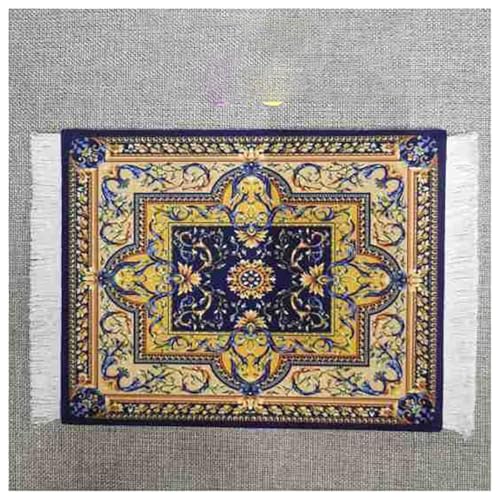 BrightGlow Teppich Mauspad 18x23cm Mini Teppich Mauspads Orientteppich Klein Rechteck Mauspad mit Quaste Boho Untersetzer Gaming Schreibtischunterlage für Desktop Pc Laptop 16#bunt von BrightGlow