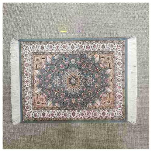 BrightGlow Teppich Mauspad 18x23cm Mini Teppich Mauspads Orientteppich Klein Rechteck Mauspad mit Quaste Boho Untersetzer Gaming Schreibtischunterlage für Desktop Pc Laptop 31#bunt von BrightGlow