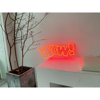 Wow Neon Light Decorm Schild Schlafzimmer Handmade Personalisierte Led Indoor Led Kinderzimmer Dekor Bespoke Beleuchtung von BrightNeonLightsbyLV