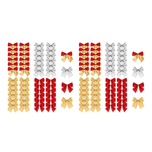 Brightassistant 96 Stück Weihnachtsband Schleifen Ornamente Weihnachtsbaum Bowknot Dekoration (4 Farben) von Brightassistant