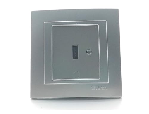 2,1 A USB-Steckdose in Silber. Ideal für die Installation an Wänden oder Möbeln und zur schnellen Aufladung Ihrer elektronischen Geräte. von Brightium