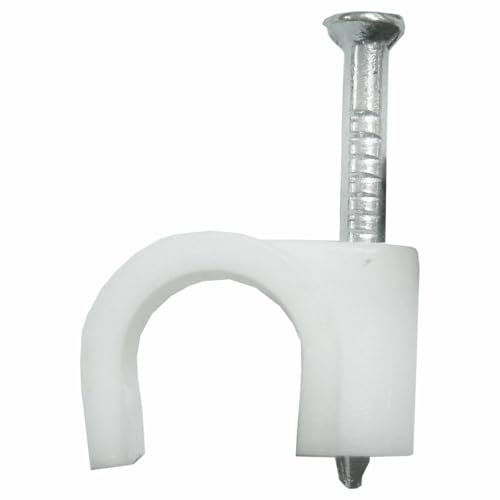 5 mm weiße Kabelklammer und Schlauch (100 Stück), ideal zur sicheren und ordentlichen Befestigung von Kabeln und Schläuchen. von Brightium