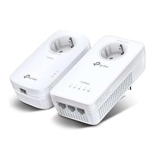 Akku – Powerline-Adapter mit integrierter Steckdose, 3 Gigabit-Ethernet-Ports, Dual-Band bis zu 867 Mbit/s, ideal für eine bessere Verbindung. Akku – Powerline-Adapter mit integrierter Steckdose, 3 Gigabit-Ethernet-Ports, Dual-Band bis zu 867 Mbit/s, ideal für eine bessere Verbindung. von Brightium