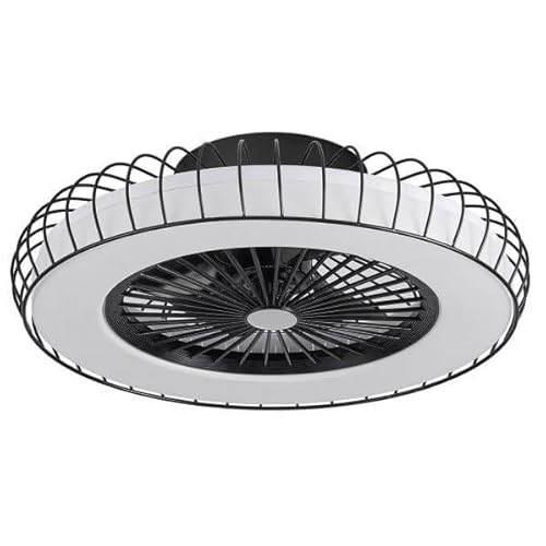 Albonez DC Deckenventilator, Schwarz, 72 W, 5 Flügel (18 x 53 x 53 cm), 6 Geschwindigkeiten, 3 Töne, Fernbedienung, Speicher und Temperatureinstellung. Ideal zum Beleuchten und Auffrischen Ihres von Brightium