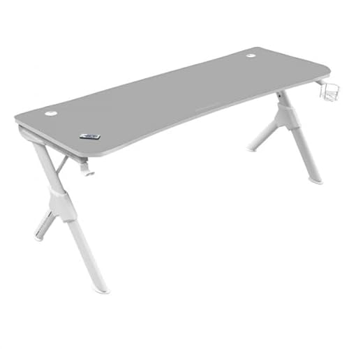 Brightium Gaming-Tisch - Platz für 3 Monitore, Y-förmige Stahlkonstruktion, Unterstützung 100 kg, Kohlefaser-Finish, Kabelmanagement, Weiß. Brightium Gaming-Tisch - Platz für 3 Monitore, Y-förmige Stahlkonstruktion, Unterstützung 100 kg, Kohlefaser-Finish, Kabelmanagement, Weiß. von Brightium