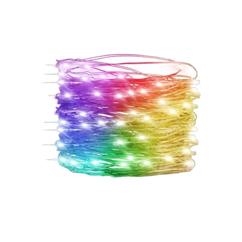 Brightium Mehrfarbige LED-Lichterkette mit Kupferdraht, 3AA-Batterie, 5 m, ideal für Partys und Events. von Brightium