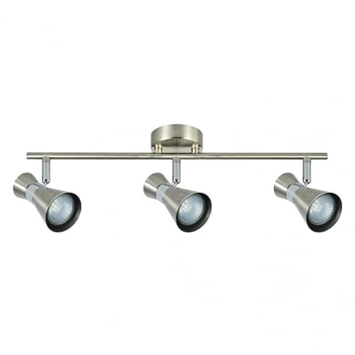 Brightium Moderne Steckdosenleiste 3 x GU10 in elegantem Nickel/Chrom. Maße: 15 x 48,5 x 8,5 cm. Ideal, um Ihre Räume mit Stil und Funktionalität zu beleuchten. Perfekt für jedes Ambiente. von Brightium