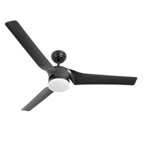 Brightium Montijo DC Ventilator 24 W, Schwarz, 3 Flügel, 6 Geschwindigkeitsstufen, 132D und 2424 Lumen, 3000-4000-6500K, inklusive Fernbedienung, Dimmer, Timer und Memory-Funktion. von Brightium