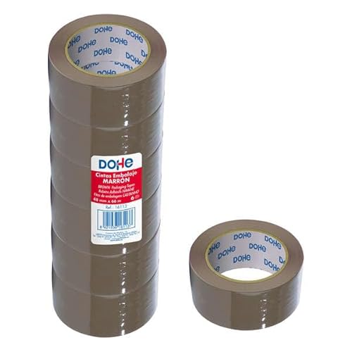 Brightium Precinto - Packung mit 6 Rollen aus Polypropylen, Maße 48 mm x 66 m, braun, ideal für Verpackung und Befestigung von Paketen. von Brightium