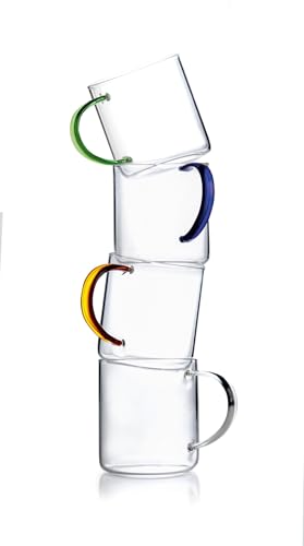 Glasbecher - 300 ml Tasse, perfekt für heiße oder kalte Getränke, robust und elegant, ideal für den täglichen Gebrauch zu Hause oder im Büro. von Brightium