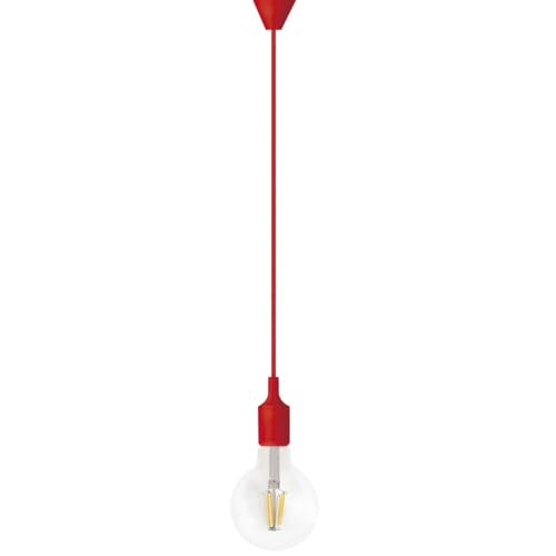 Hänge-Set aus Silikon, E27, Rot: Erwecken Sie Ihre Räume mit diesem eleganten Set aus rotem Silikon. Ideal, um Ihre Beleuchtung mit Stil und Originalität zu personalisieren. von Brightium