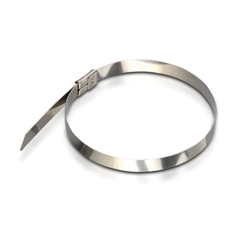 Halteband - Edelstahlband, 4,6 x 300 mm, 100 Stück pro Packung, ideal zum Befestigen und Organisieren von Kabeln mit Haltbarkeit. * von Brightium
