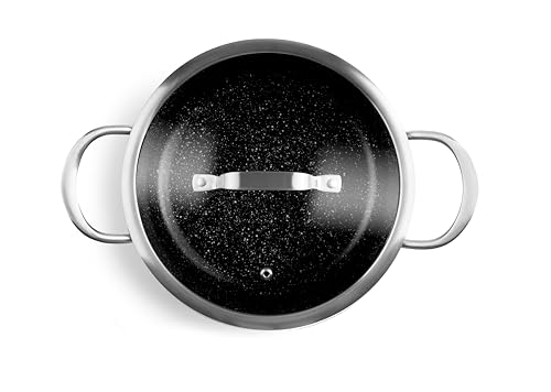 Kochtopf – Kochtopf mit 20 cm Durchmesser, hergestellt aus Quatz-Material, ideal für langsames Kochen und hohe Temperaturen. von Brightium