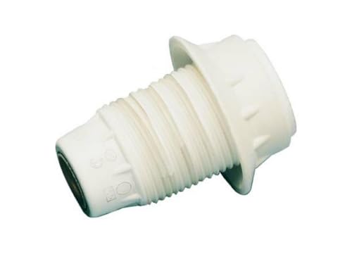 Lampenfassung E-14 weiß mit Unterlegscheibe, ideal für die Installation von Glühbirnen in Lampen und Raumbeleuchtung. von Brightium