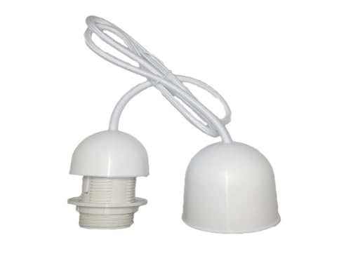 Set E27 Lampenfassung mit Kabel und 1 m weißer Blüte zur Installation der Beleuchtung an Decken und Wänden. von Brightium