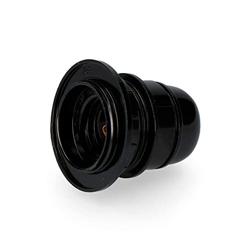 Lampenfassung mit Halb-Gewinde E-27 mit Unterlegscheibe, in elegantem Schwarz, ideal zur Beleuchtung und Dekoration Ihres Raumes, inklusive sicherer Verpackung für den Transport. von Brightium